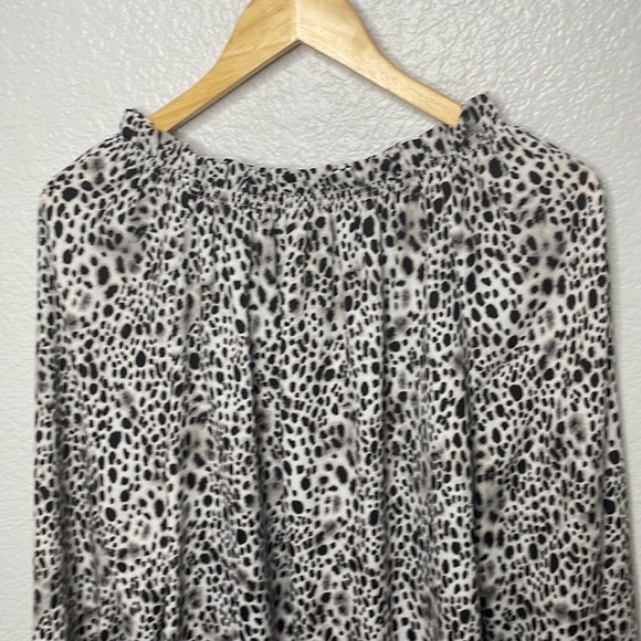 A NEW DAY Tie Front Blouse | Black Leopard Print | Large - Picture 7 of 13